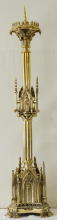 French Gothic Antique High Altar Set of Candlesticks and Crucifix